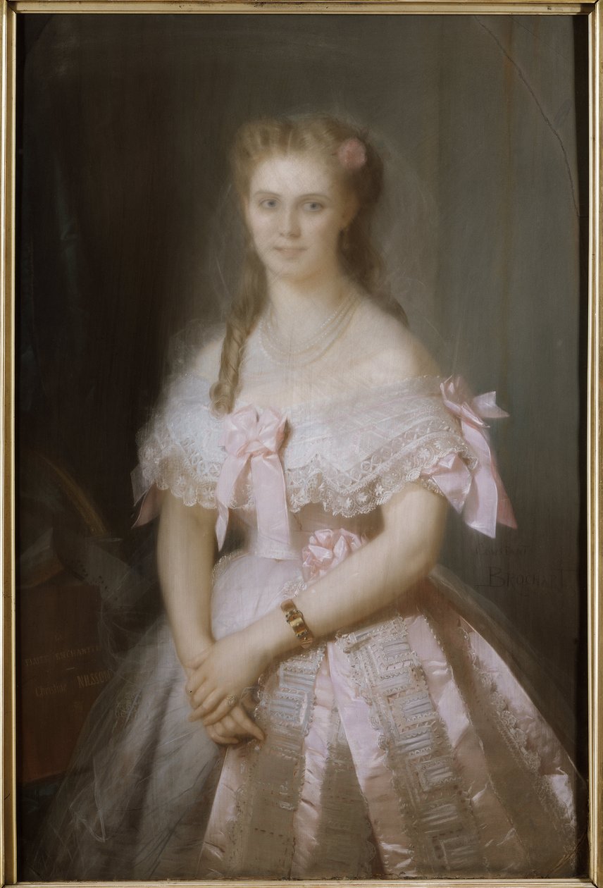 Portræt af Christine Nilsson (1843-1921), af Brochart, Constant Joseph (1816-1889). Pastel på pap. Mål: 117x80 cm. Nationalmuseum Stockholm af Constant Joseph Brochart