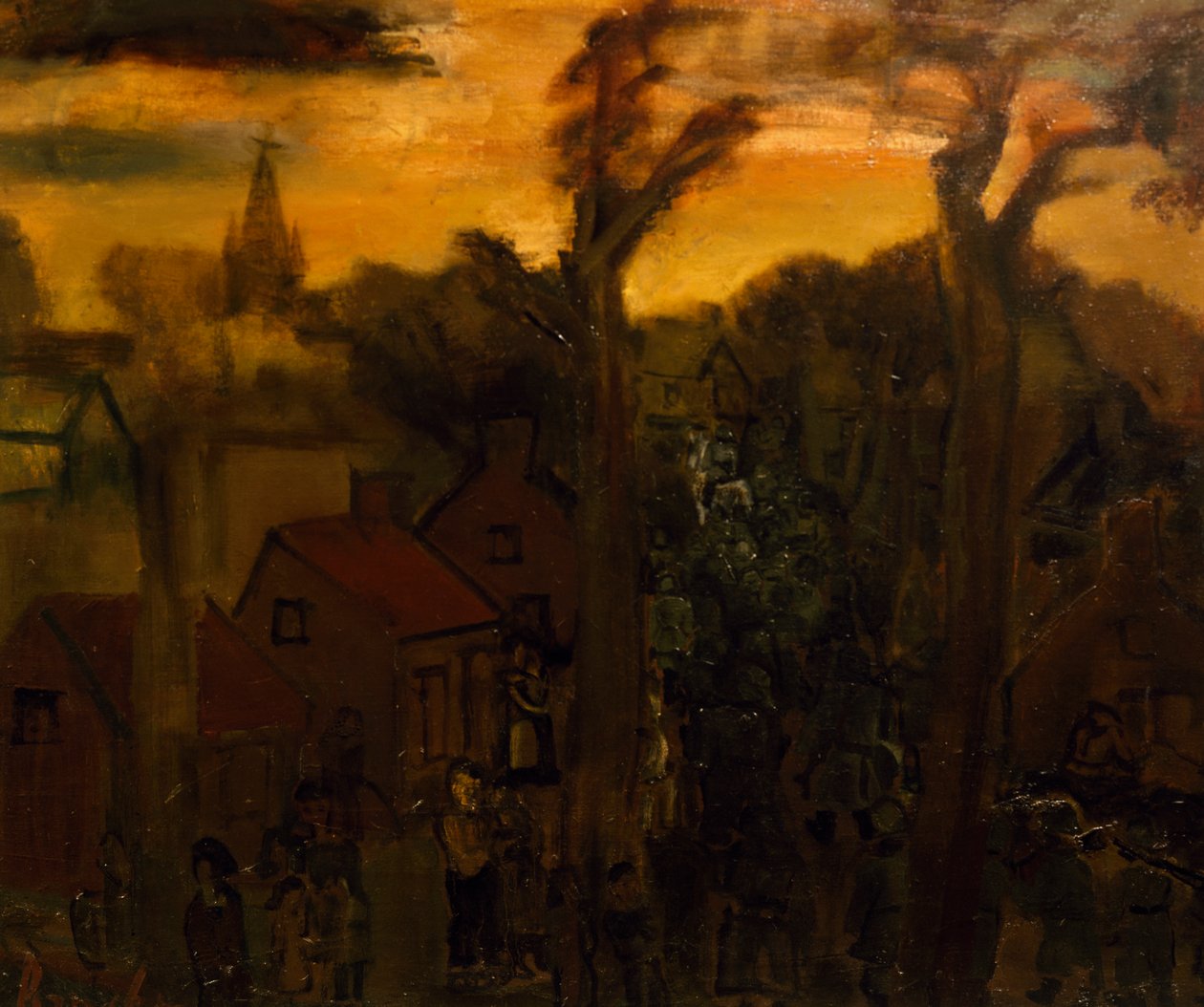 Jabbeke i 1940, af Constant Permeke (1886-1952), olie på lærred. Belgien, 20. århundrede. af Constant Permeke