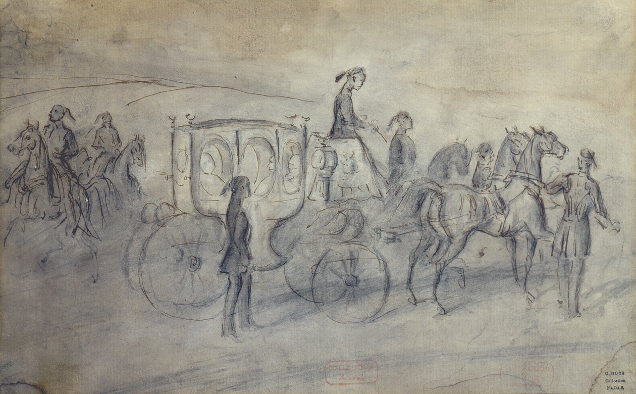 The Sultans Carriage, 1800-tallet (tegning) af Constantin Guys