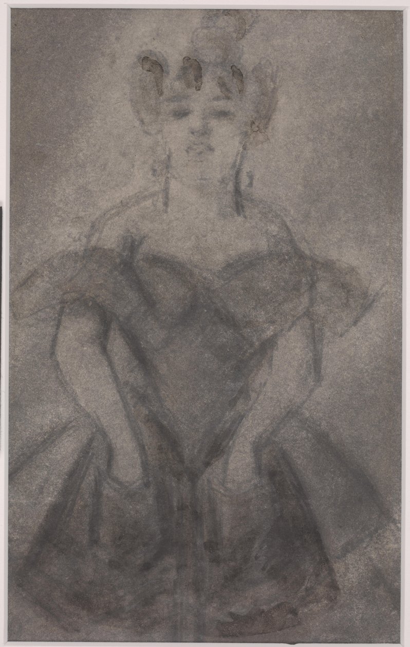 Buste of a Woman (blyant og gouache på papir) af Constantin Guys