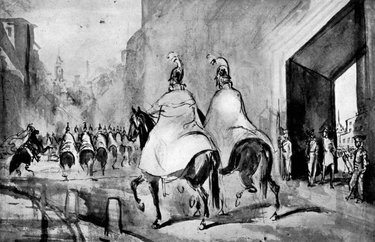 Cuirassiers, 1800-tallet, 1930 af Constantin Guys