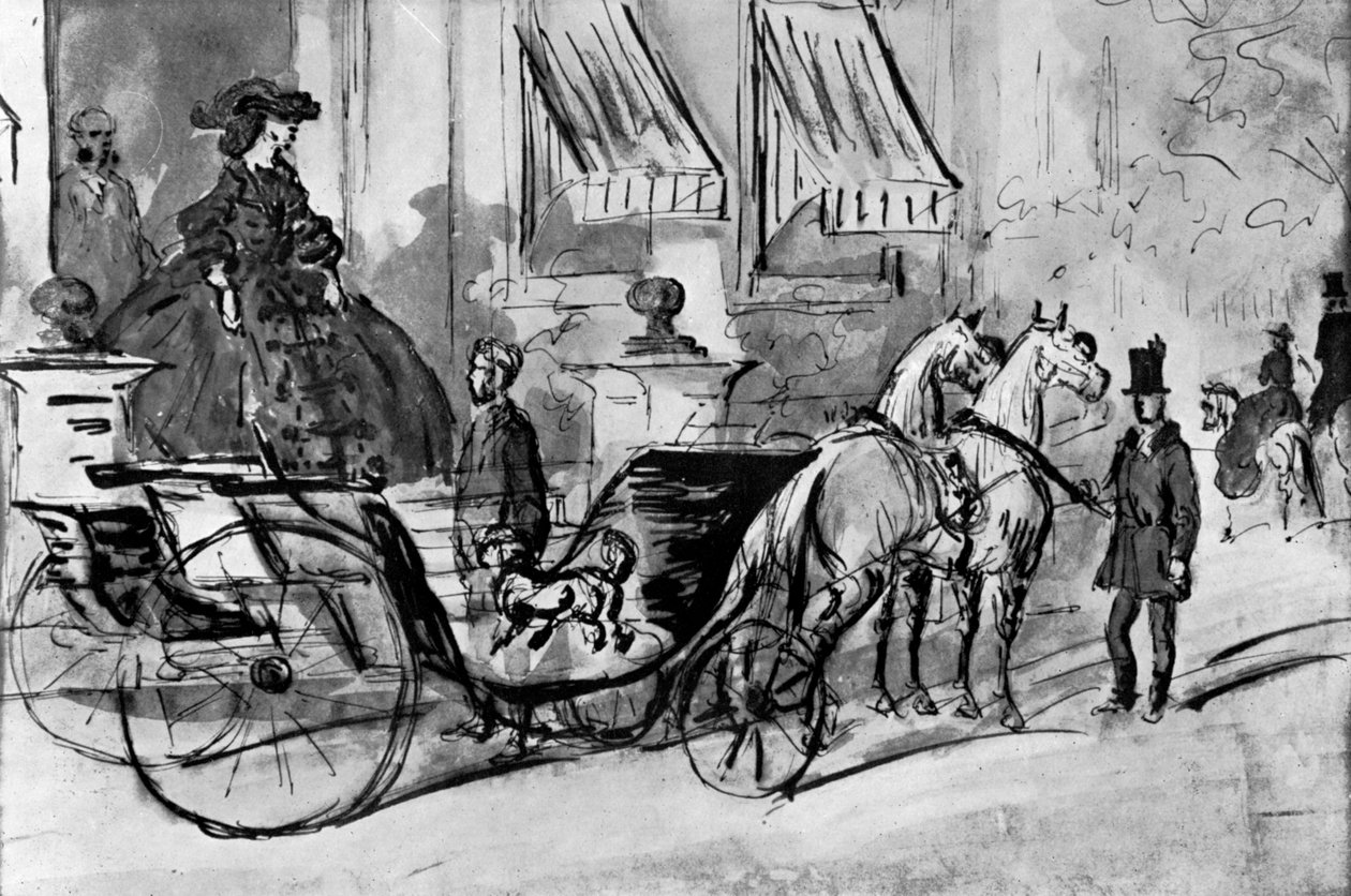 Going for a Drive, 1800-tallet, 1930. af Constantin Guys