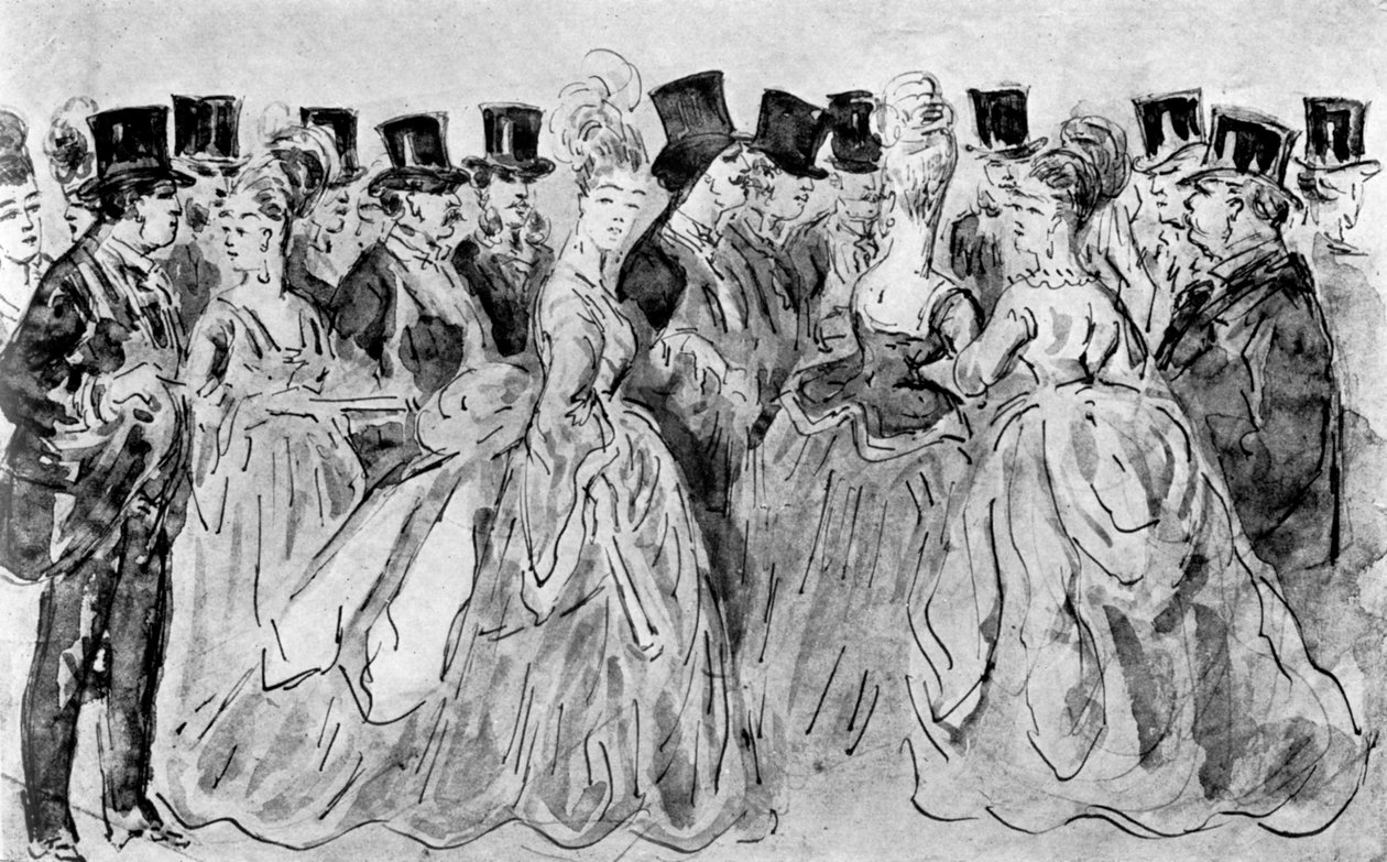 Le Promenoir, 1800-tallet, 1930. af Constantin Guys