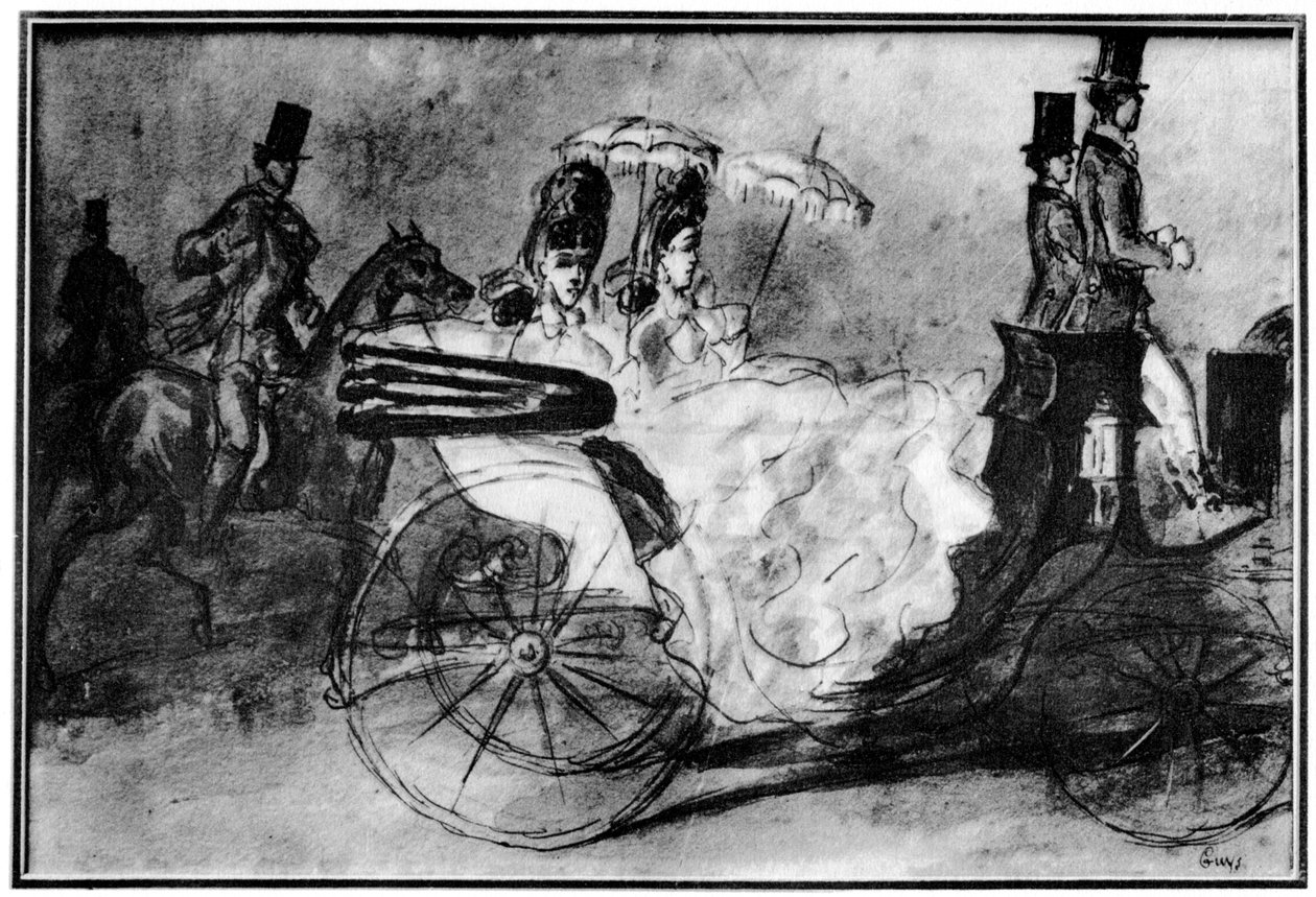 Taking the Air, 1800-tallet, 1930 af Constantin Guys