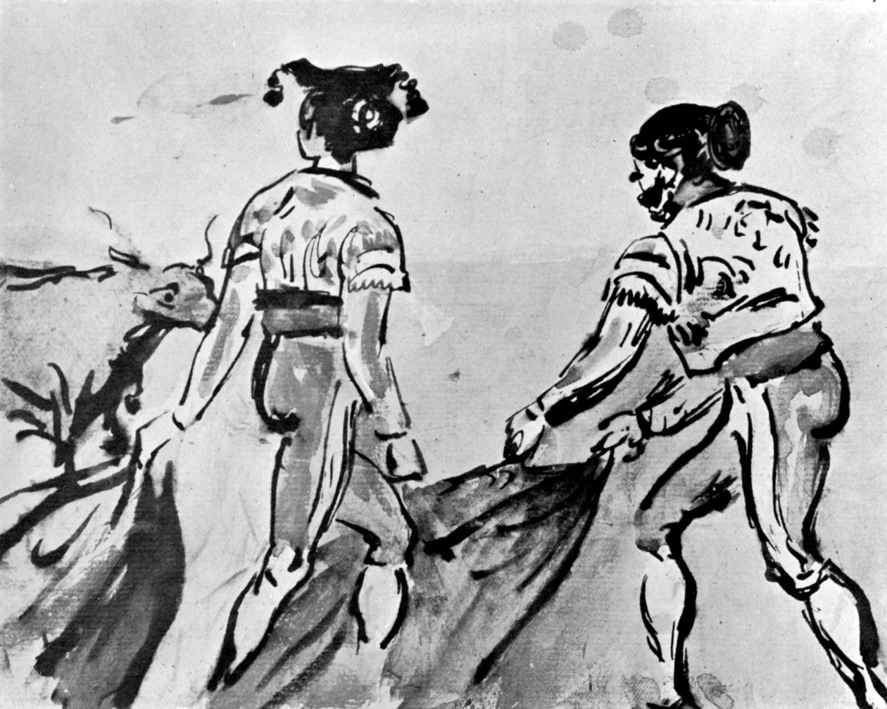 Tyrekampen, 1800-tallet, 1930. af Constantin Guys