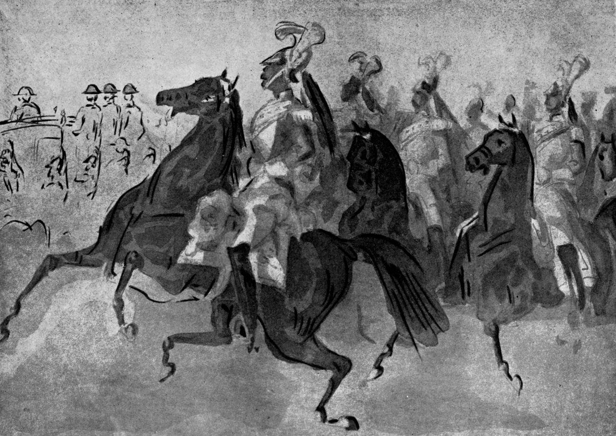 Escorten af Cuirassiers, 1800-tallet, 1930. af Constantin Guys