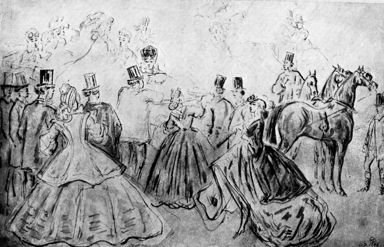 The Promenade, 1800-tallet, 1930. af Constantin Guys