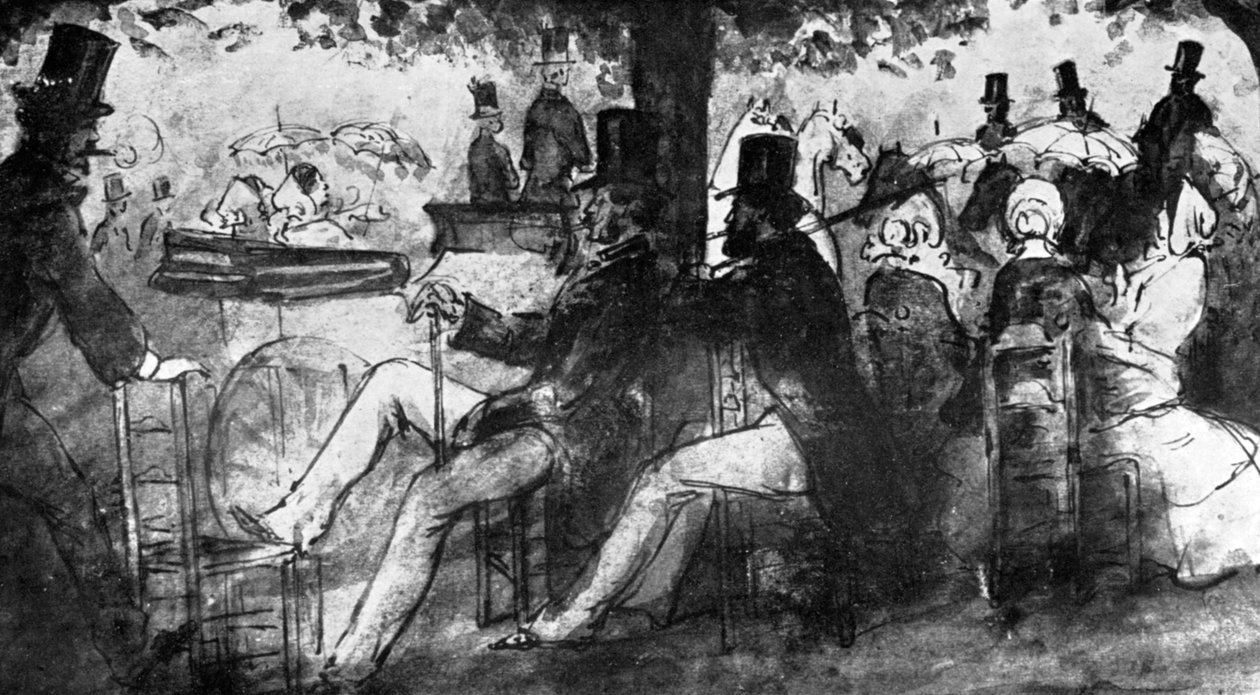 The Promenade, 1800-tallet, 1930. af Constantin Guys