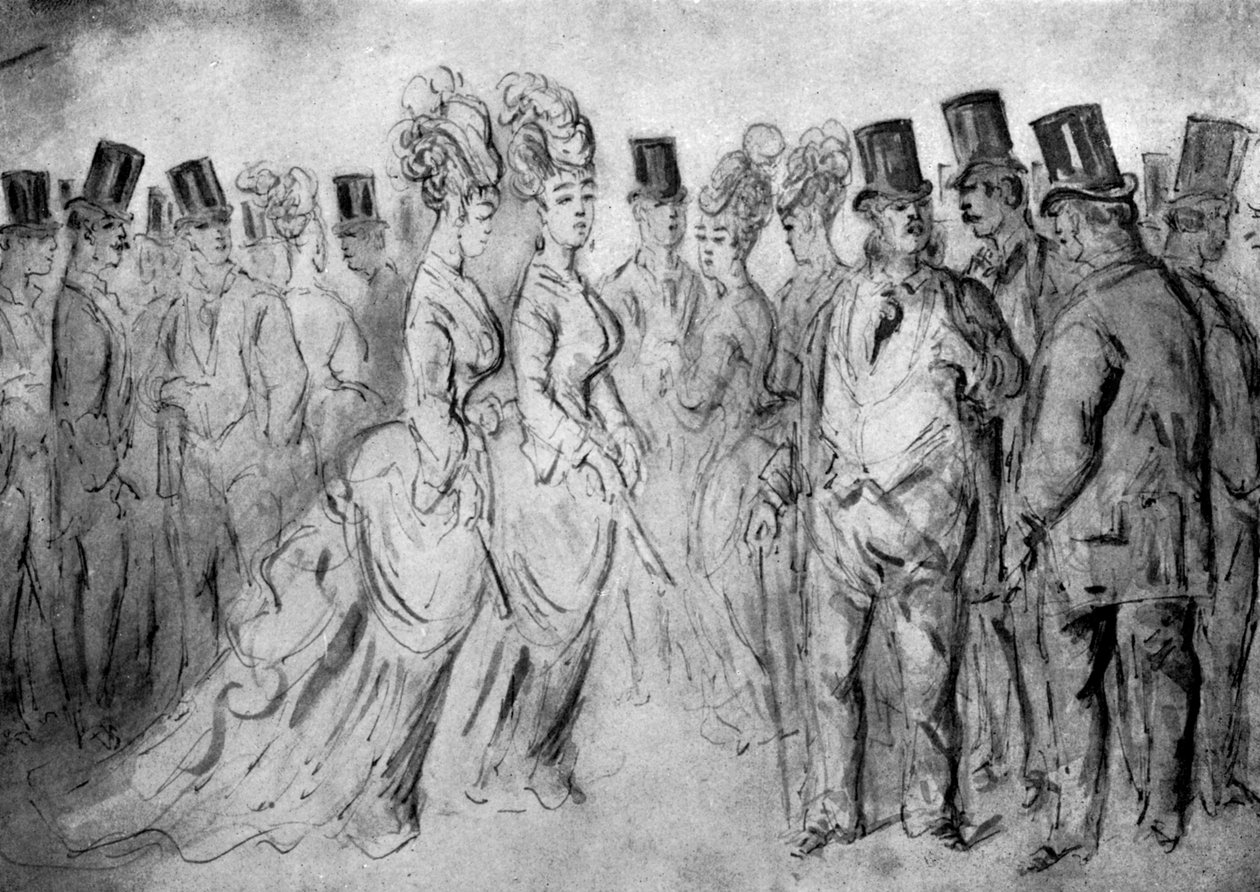The Promenade, 1800-tallet, 1930. af Constantin Guys