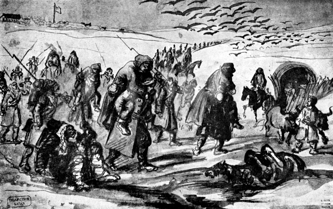 The Retreat, Krimkrigen, 1800-tallet, 1930. af Constantin Guys