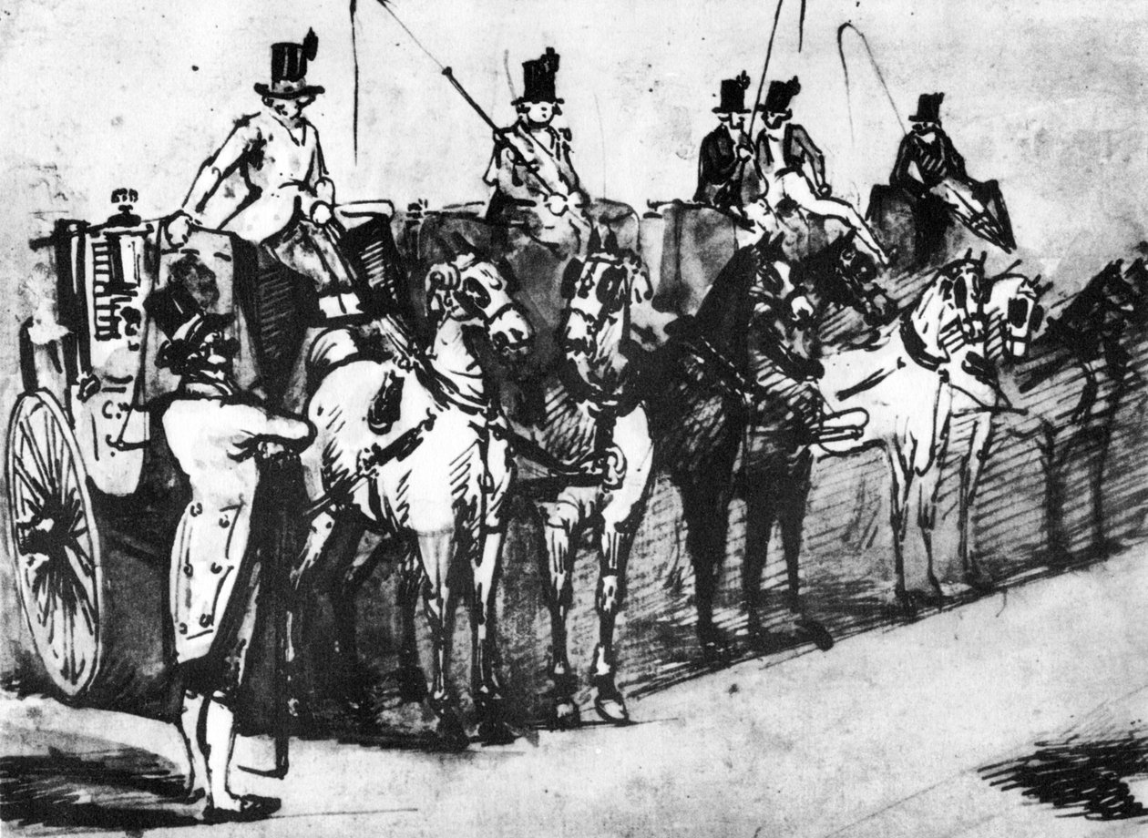 Ventevogne, 1800-tallet, 1930 af Constantin Guys