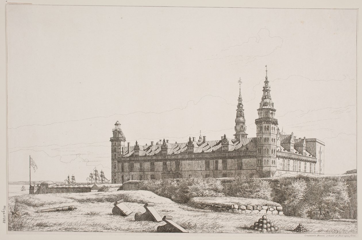 Danish: Kronborg set fra den nordvestlige side af Constantin Hansen