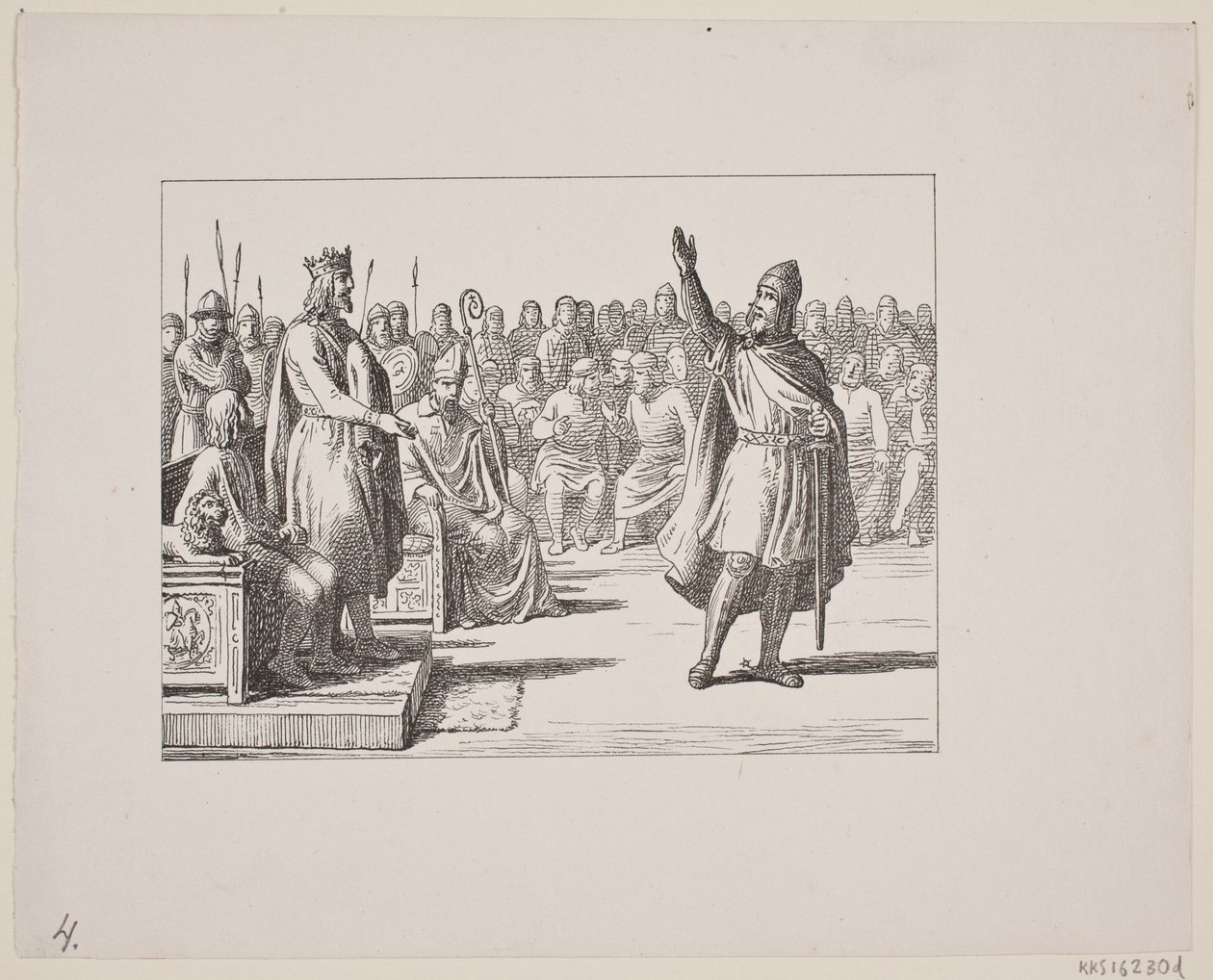 Illustration til Svend Grundtvig, "Marsk Stig: Dansk Folkevise Fra 13de Aarhundrede", 1861 af Constantin Hansen