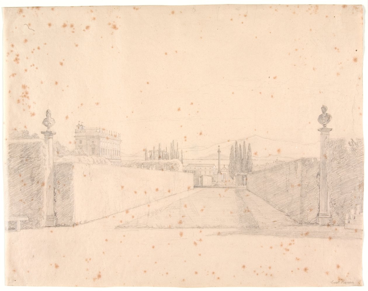 I haven ved Villa Albani af Constantin Hansen
