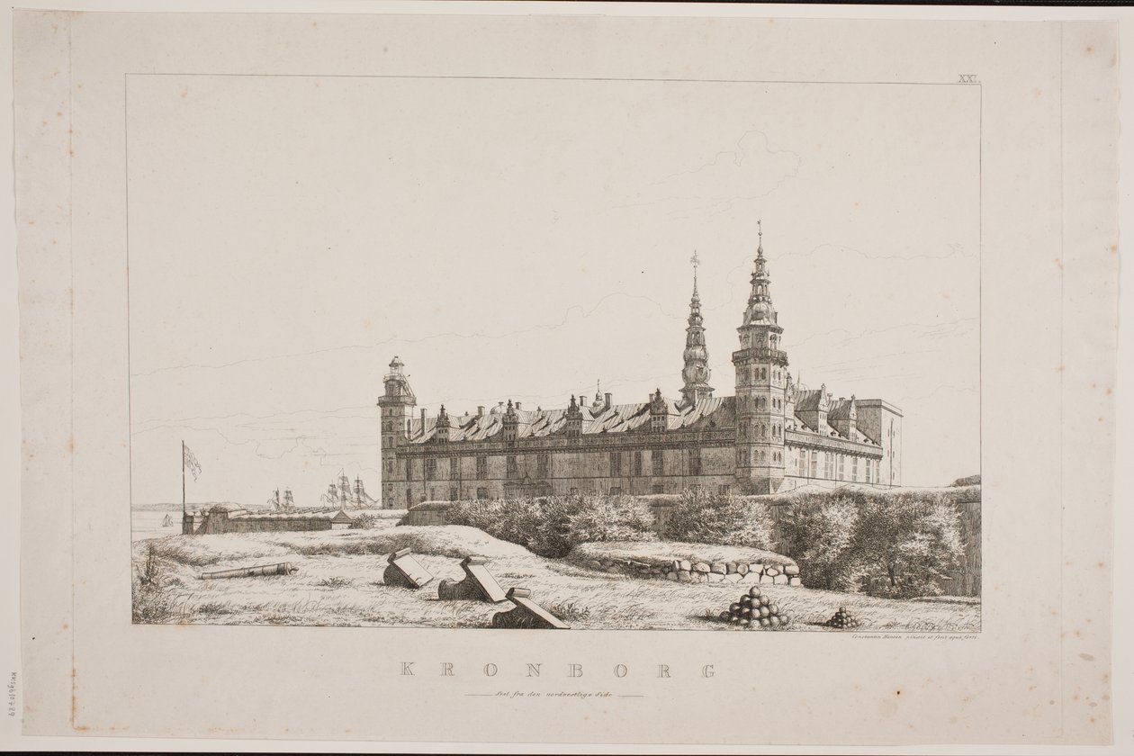 Kronborg set fra den nordvestlige side af Constantin Hansen