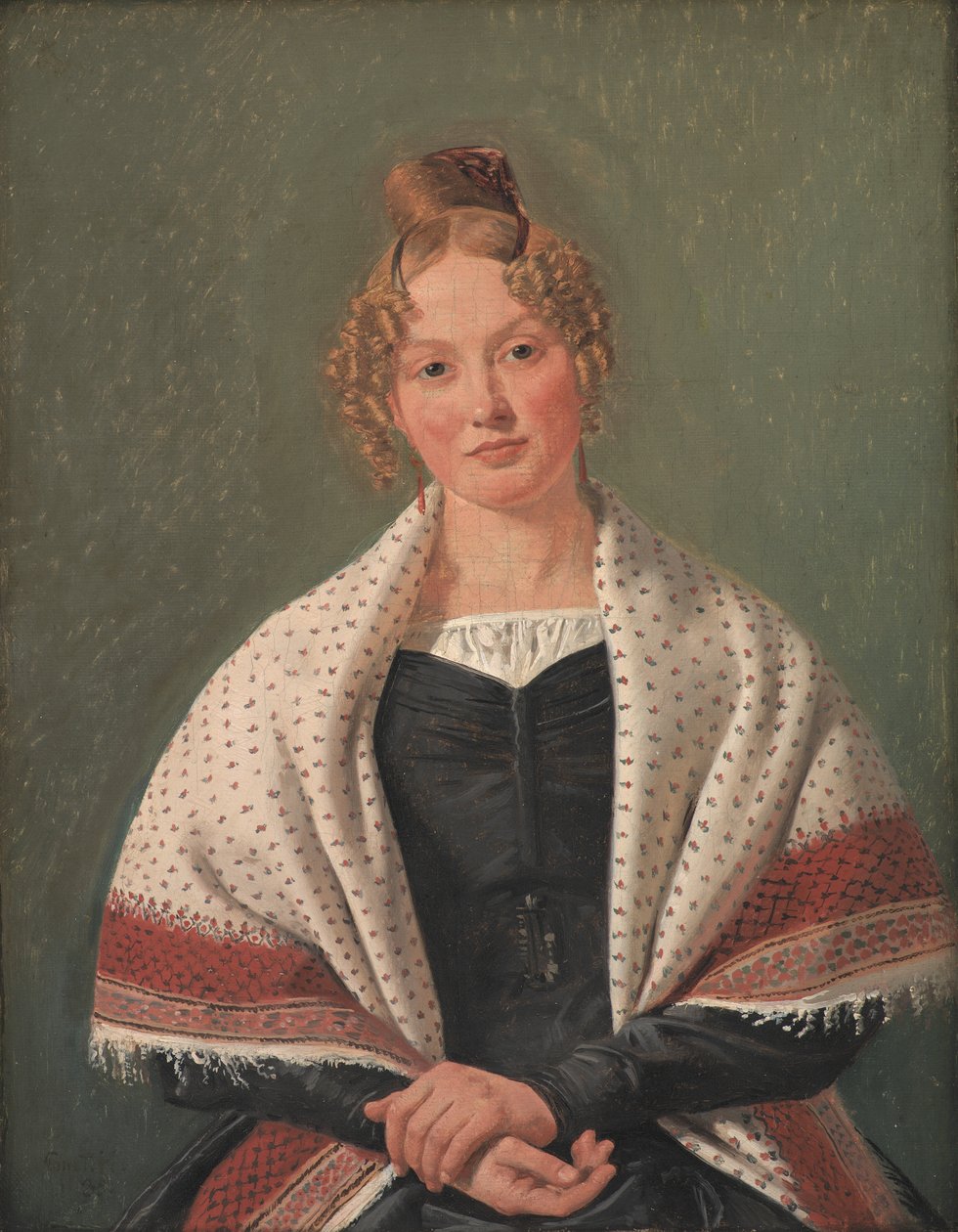 Portræt af Hanne Wanscher, født Wegener af Constantin Hansen