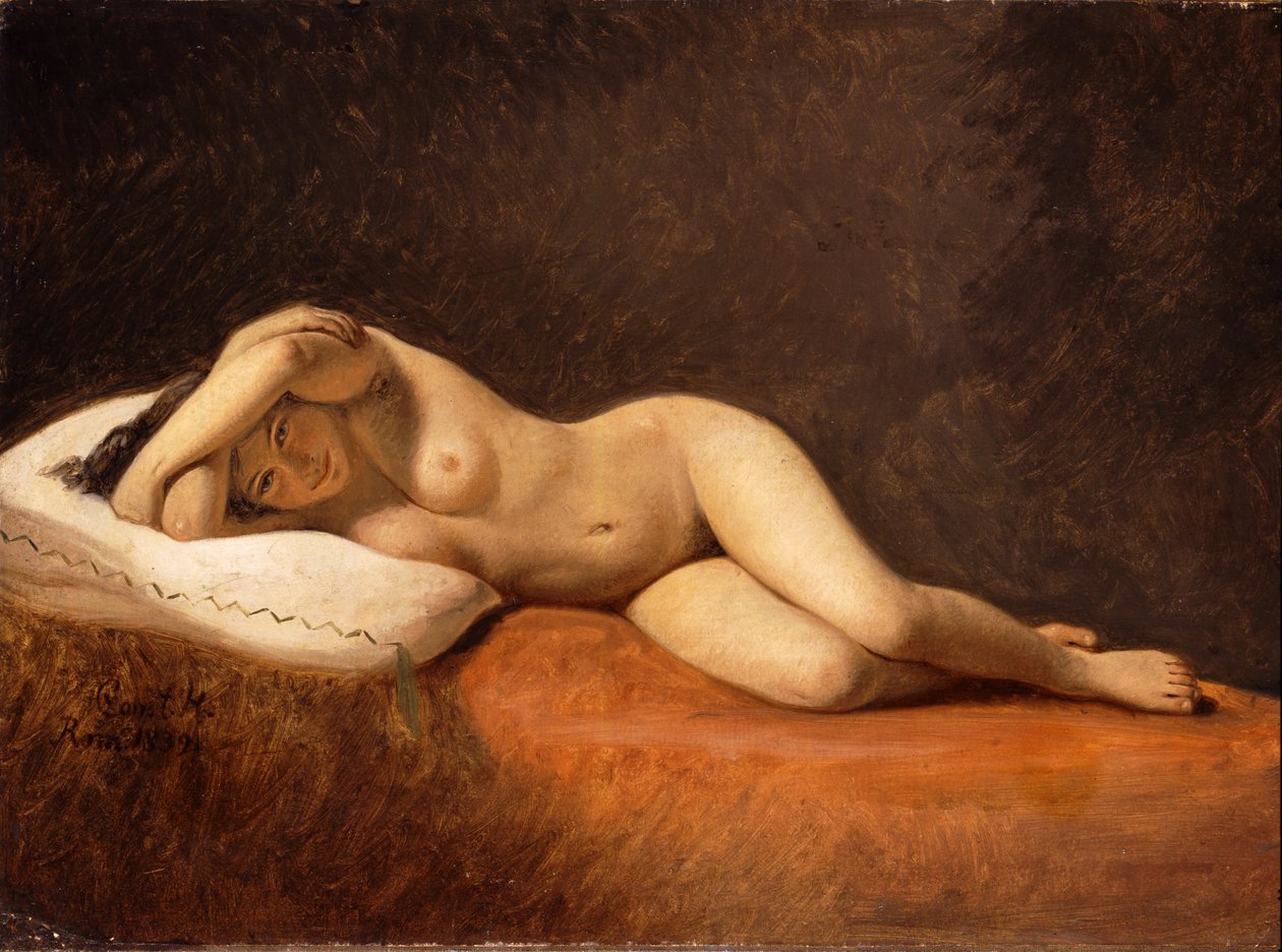 Hvilende model, 1839 af Constantin Hansen