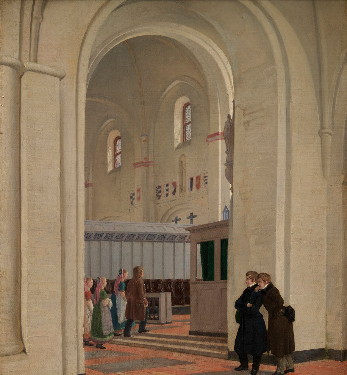 Det indre af St. Bendts Kirke i Ringsted, 1829 af Constantin Hansen