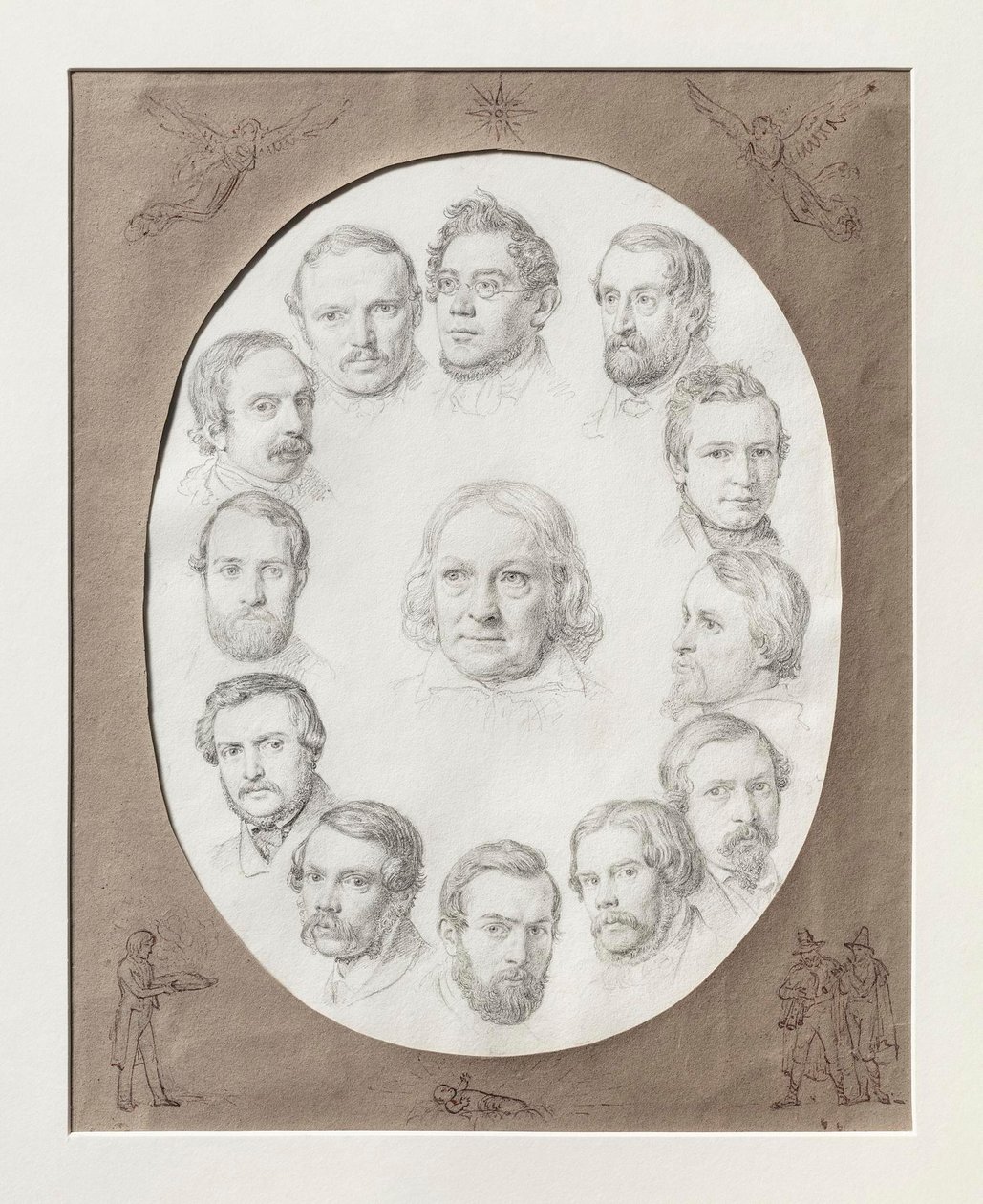 Thorvaldsen blandt landsmænd juleaften 1841 i Rom af Constantin Hansen