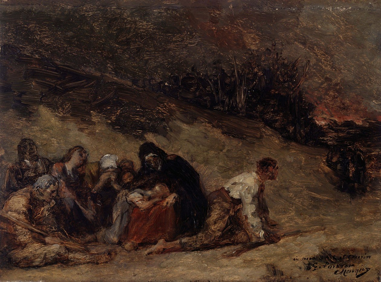 Episode fra bondeoprøret. Branden i Turnhout (1798-1799) af Constantin Meunier