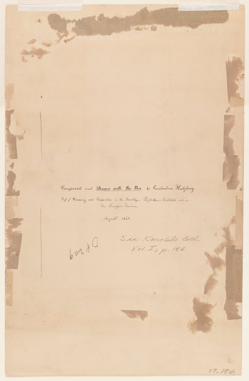 Kunstnerinskription, 1865 (verso af 375815) af Constantine Hertzberg