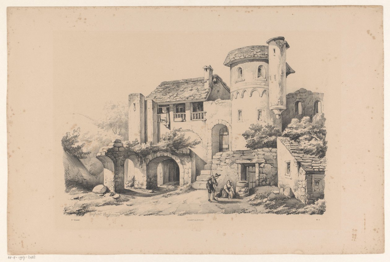 Indbygget ruin Landskabet (serietitel) af Constantinus Cornelis Huysmans