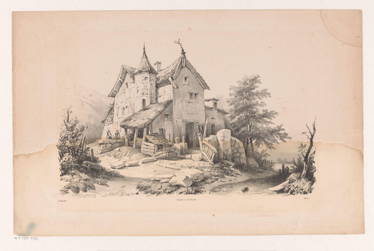 Bedende figurer i et landskab The Landscape (serietitel) af Constantinus Cornelis Huysmans