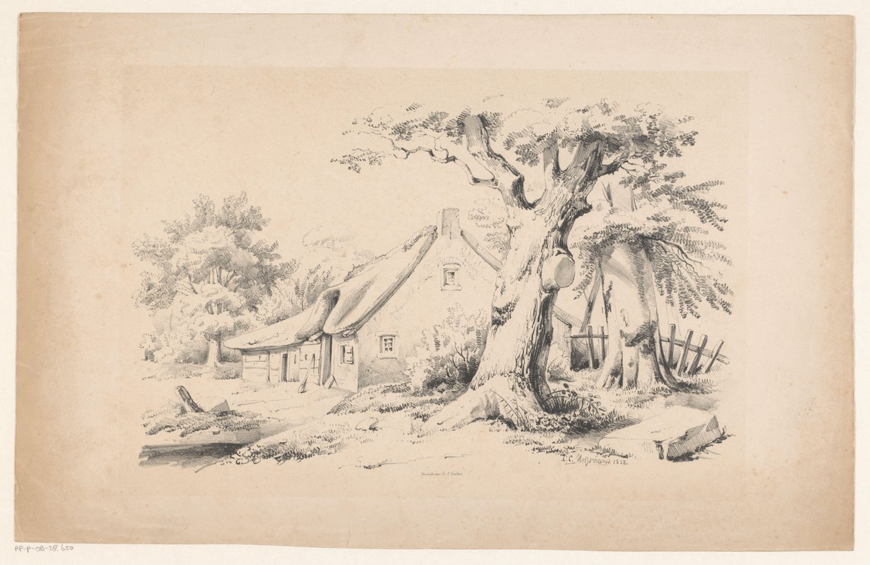 Gård og to træer The Landscape (serietitel) af Constantinus Cornelis Huysmans