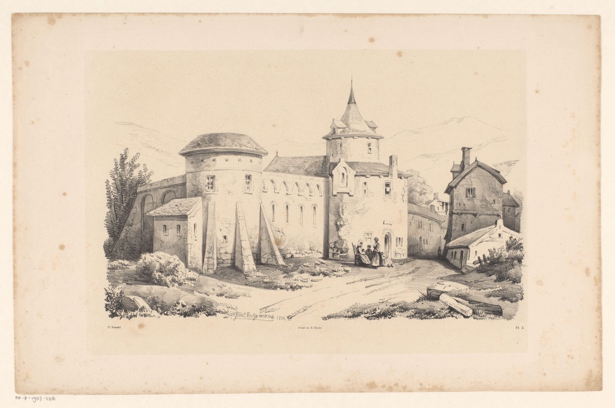 Fort i landsbyen The Landscape (serietitel) af Constantinus Cornelis Huysmans