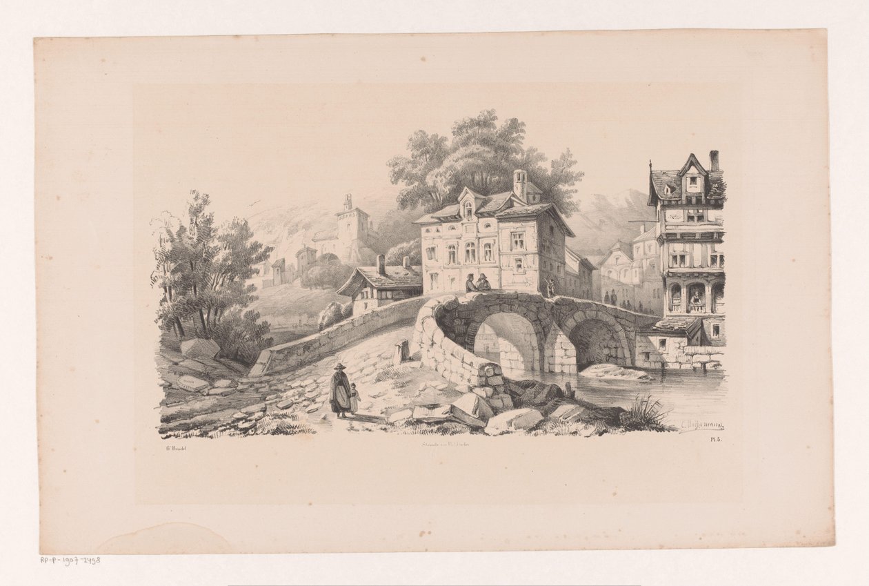 Udsigt over en bjerglandsby The Landscape (serietitel) af Constantinus Cornelis Huysmans