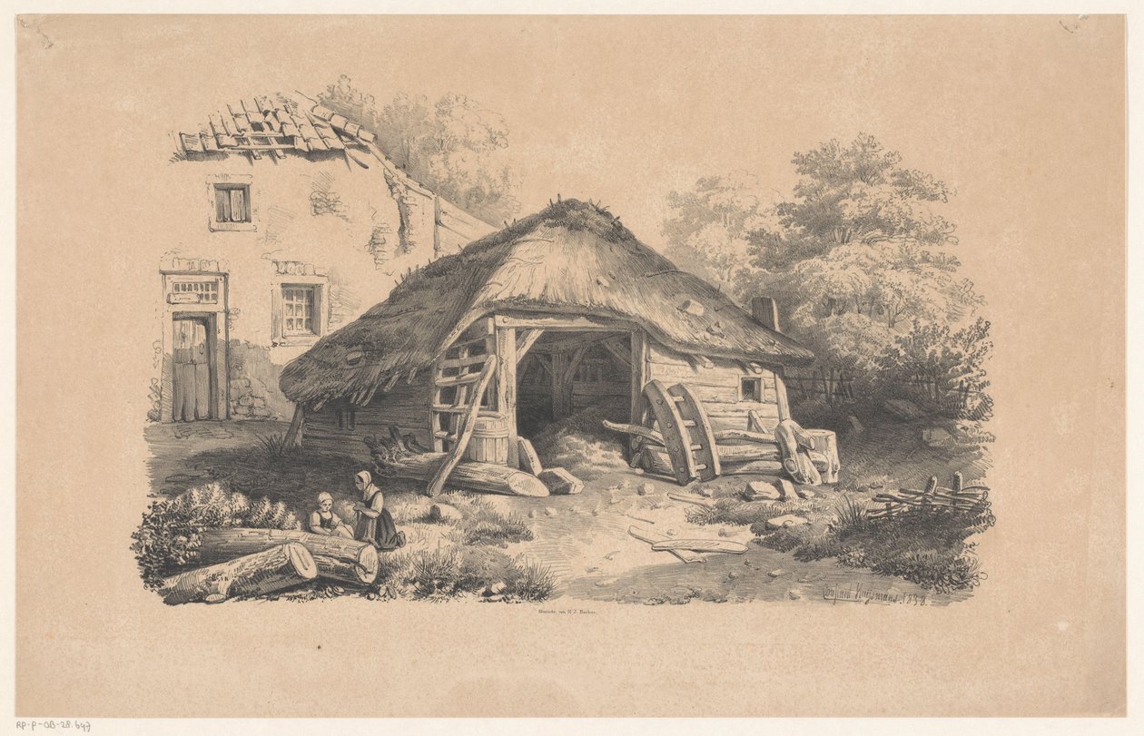Stald på gården The Landscape (serietitel) af Constantinus Cornelis Huysmans