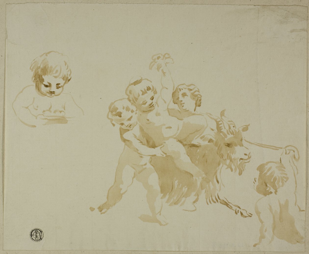 Putti leger med ged af Conte Antonio Maria Zanetti the Elder