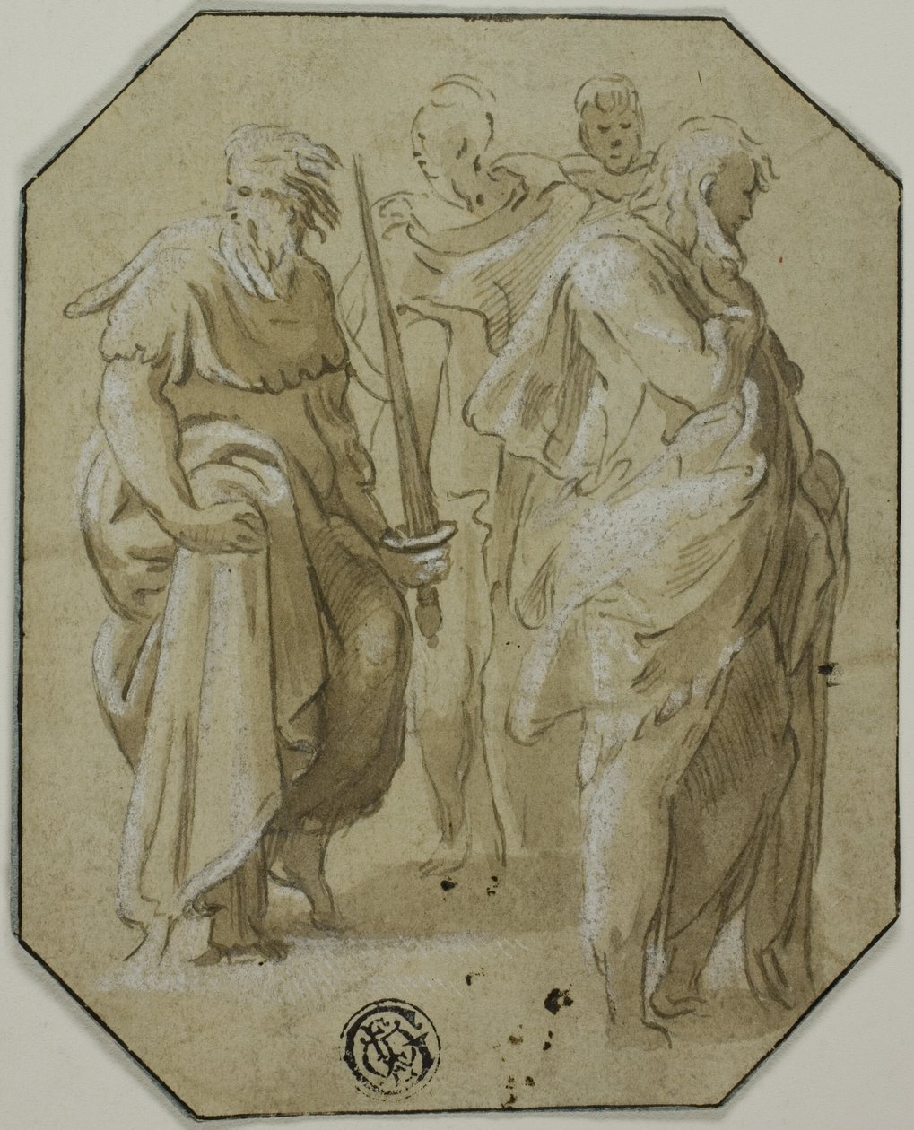 Sankt Paulus og tre andre stående figurer af Conte Antonio Maria Zanetti the Elder
