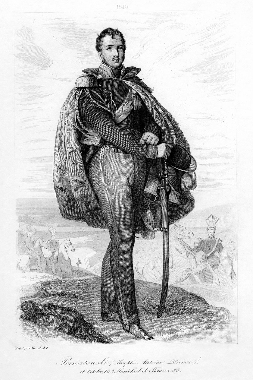 Joseph Antoni Poniatowski 1763-1813, polsk prins og marskal af Frankrig, 1839. af Contenau