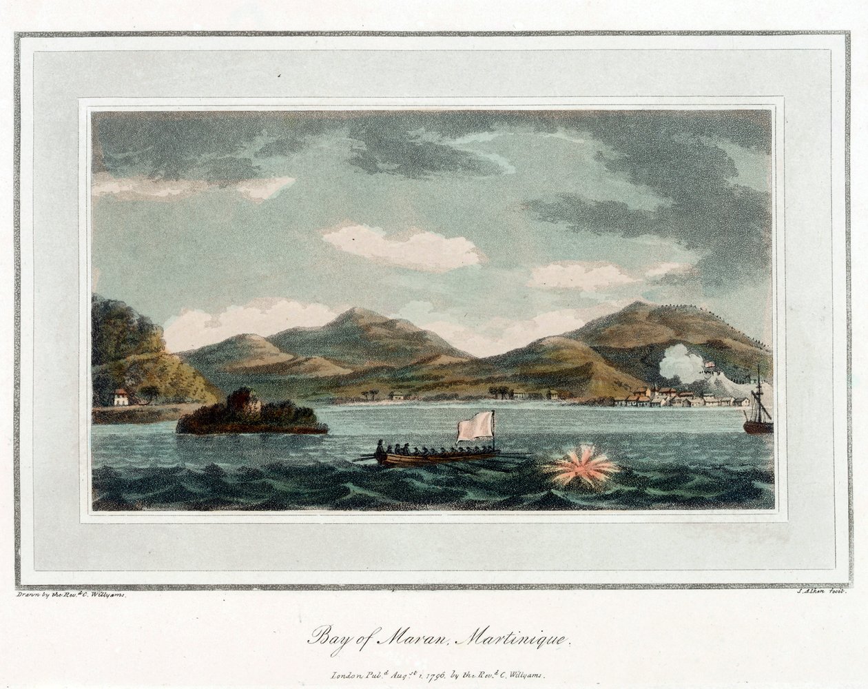 Maran Bay på Martinique. Litografi (56,6x43,4 cm), af pastor Cooper Willyams (1762-1816) af Cooper (after) Willyams