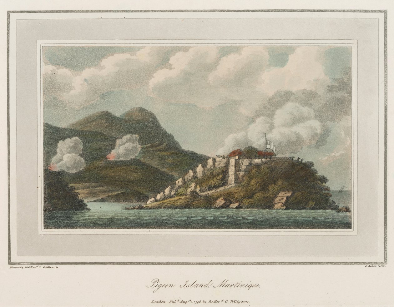 Pigeon Island i Martinique. Litografi (56,6x43,4 cm), af pastor Cooper Willyams (1762-1816) af Cooper (after) Willyams