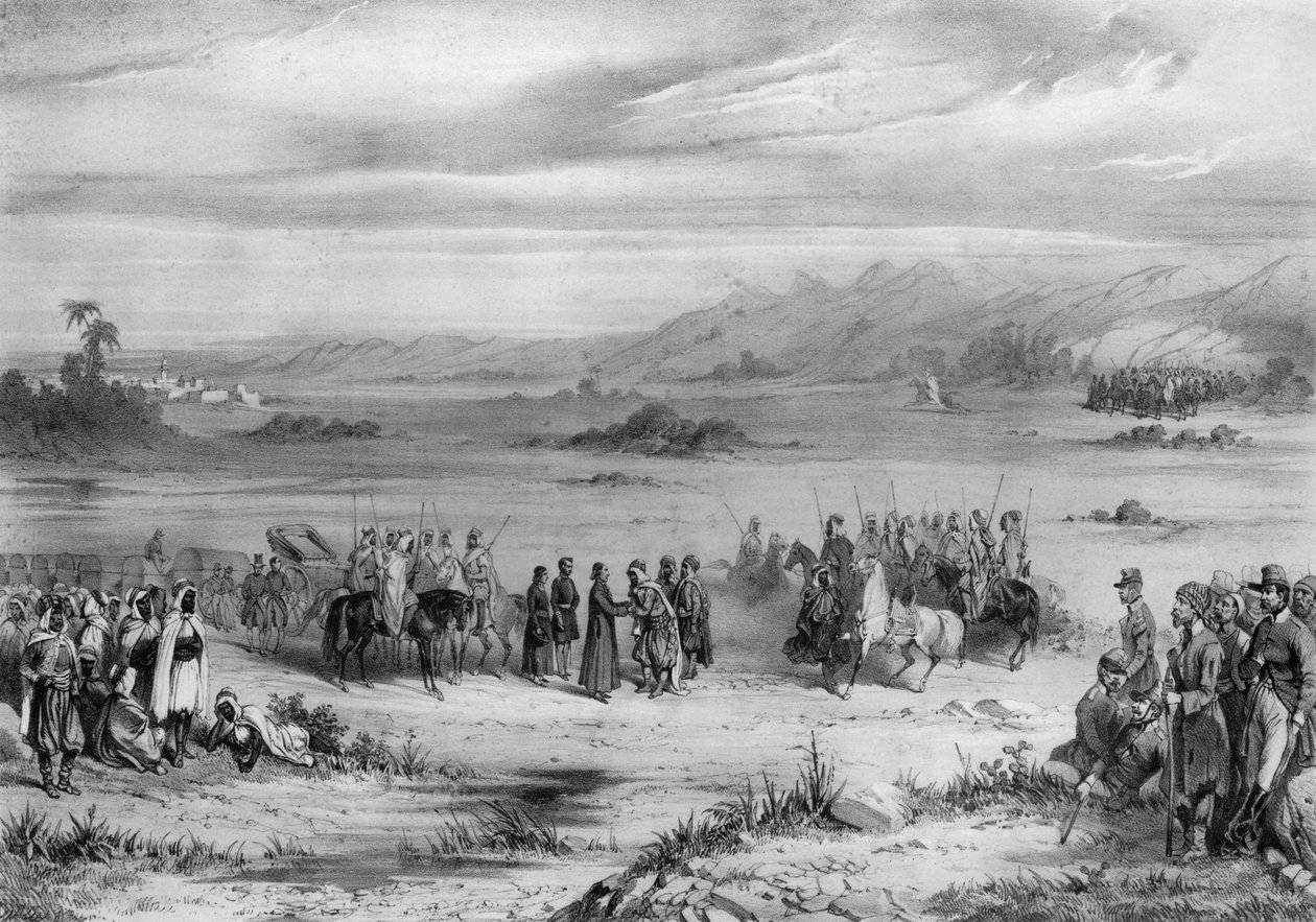Udveksling af fanger ved biskoppen af Algier, 1841 af Coppin
