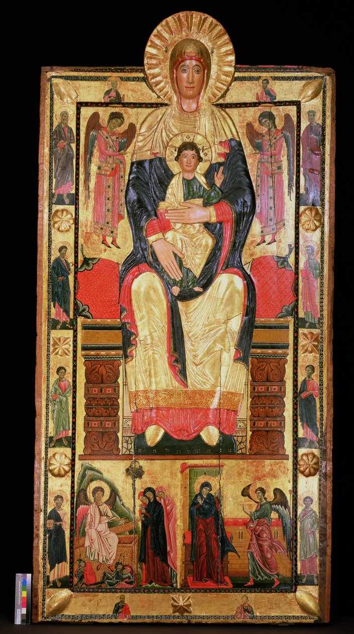 Madonna og barn (tempera og bladguld på panel) af Coppo di Marcovaldo