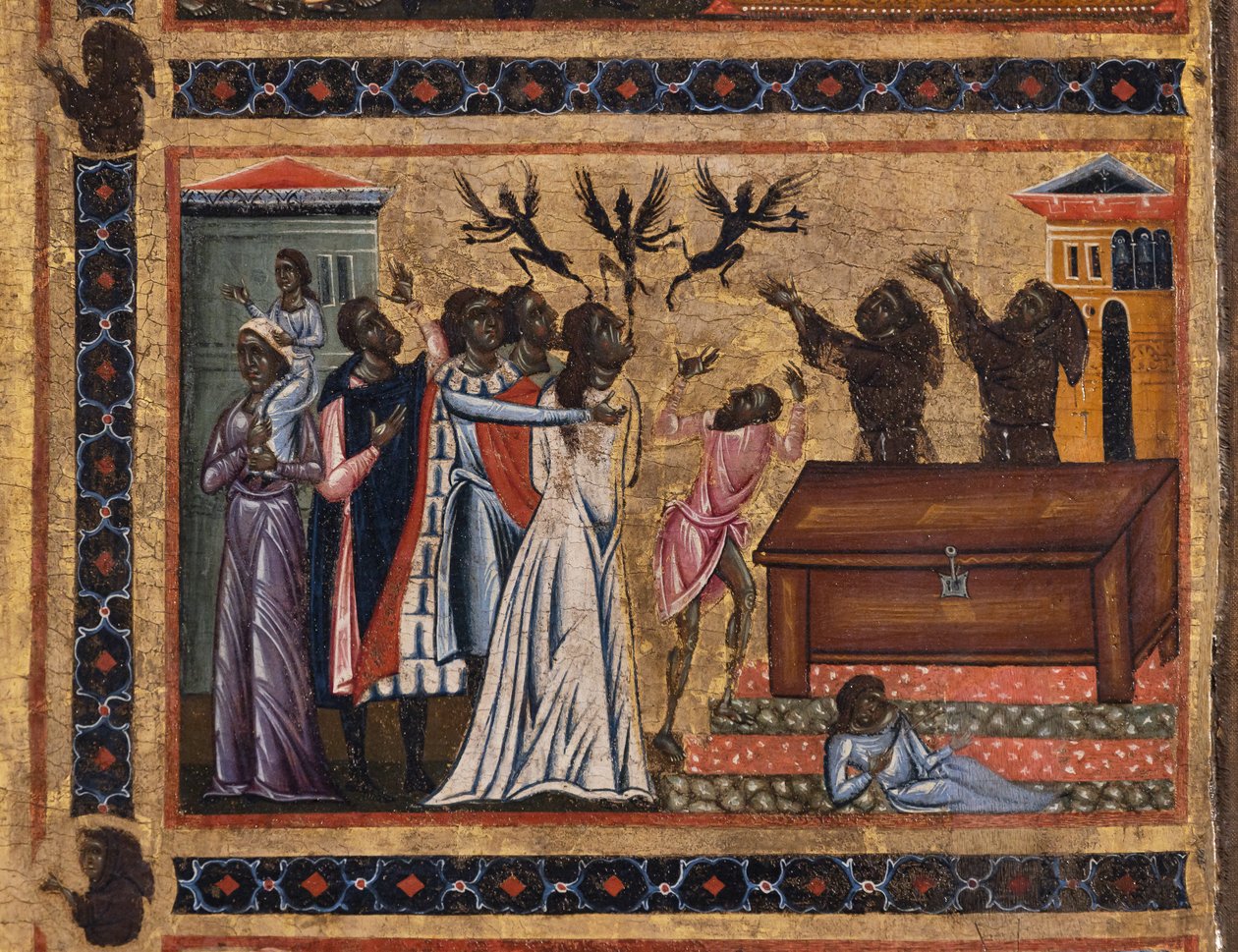 Bardi St. Francis altertavle og tyve historier om hans liv, Bardi-kapellet, detaljer af Coppo di Marcovaldo