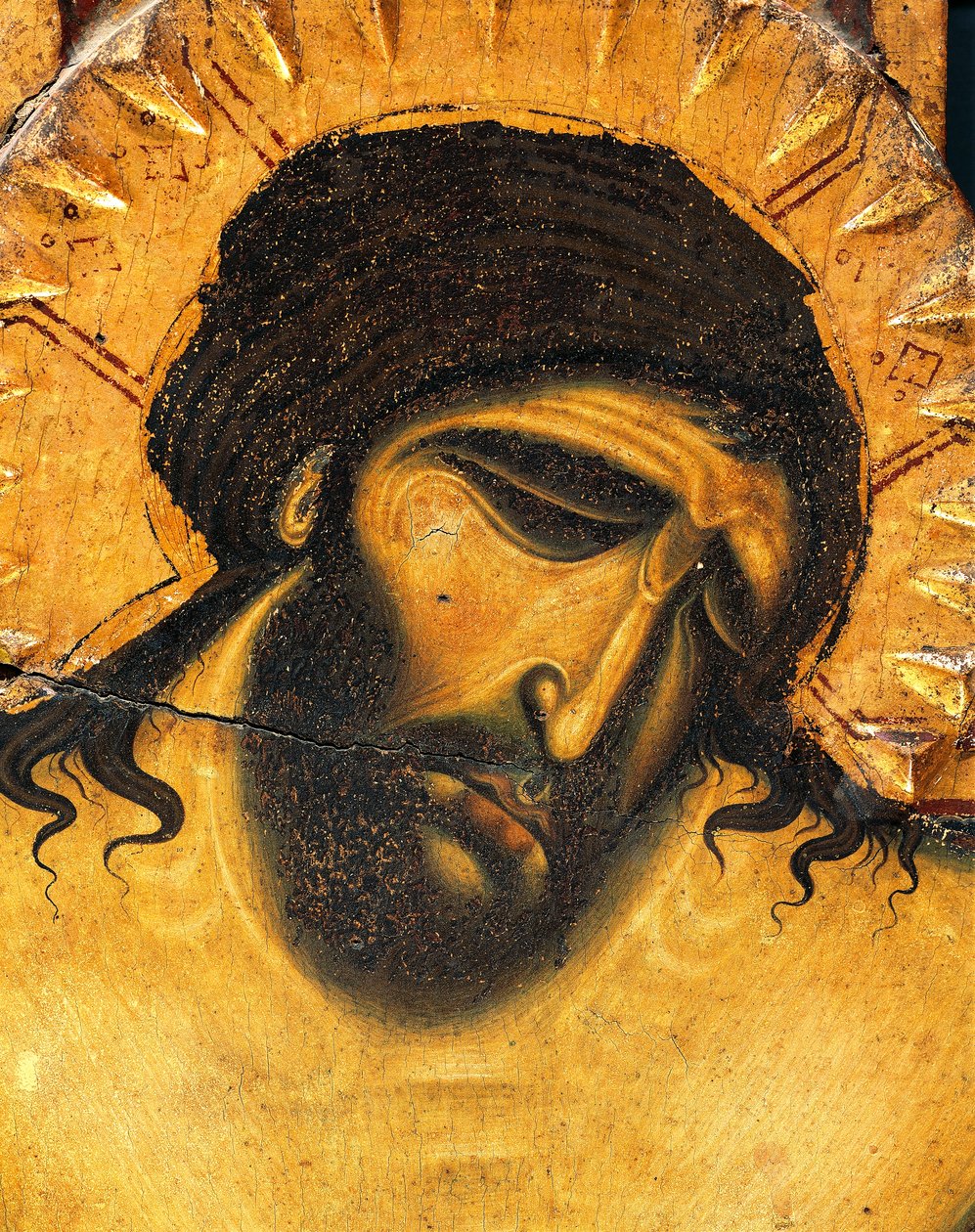 Ansigt af Jesu lidelse, detalje af krucifikset af Coppo di Marcovaldo (ca. 1220-efter 1276) af Coppo di Marcovaldo