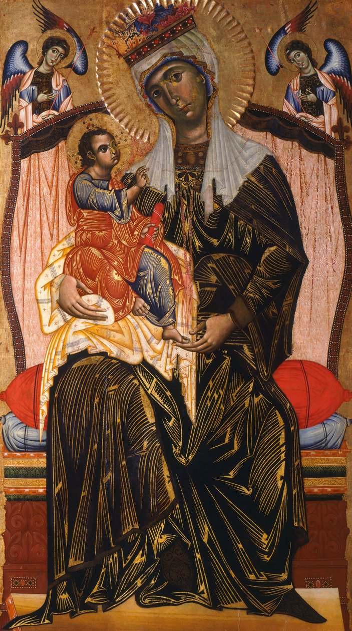 Madonna og barn, af Coppo di Marcovaldo (ca. 1220-efter 1276) af Coppo di Marcovaldo