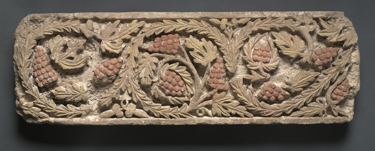 Frise med løv og vindruer, 300s-400s (kalksten) af Coptic Coptic