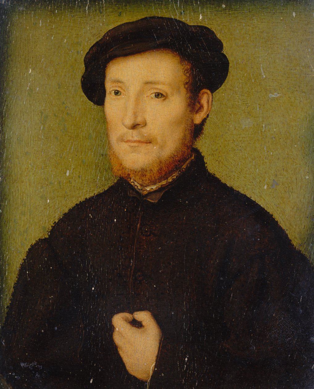 Portræt af en mand med hånden på brystet, 1540-45. af Corneille de Lyon