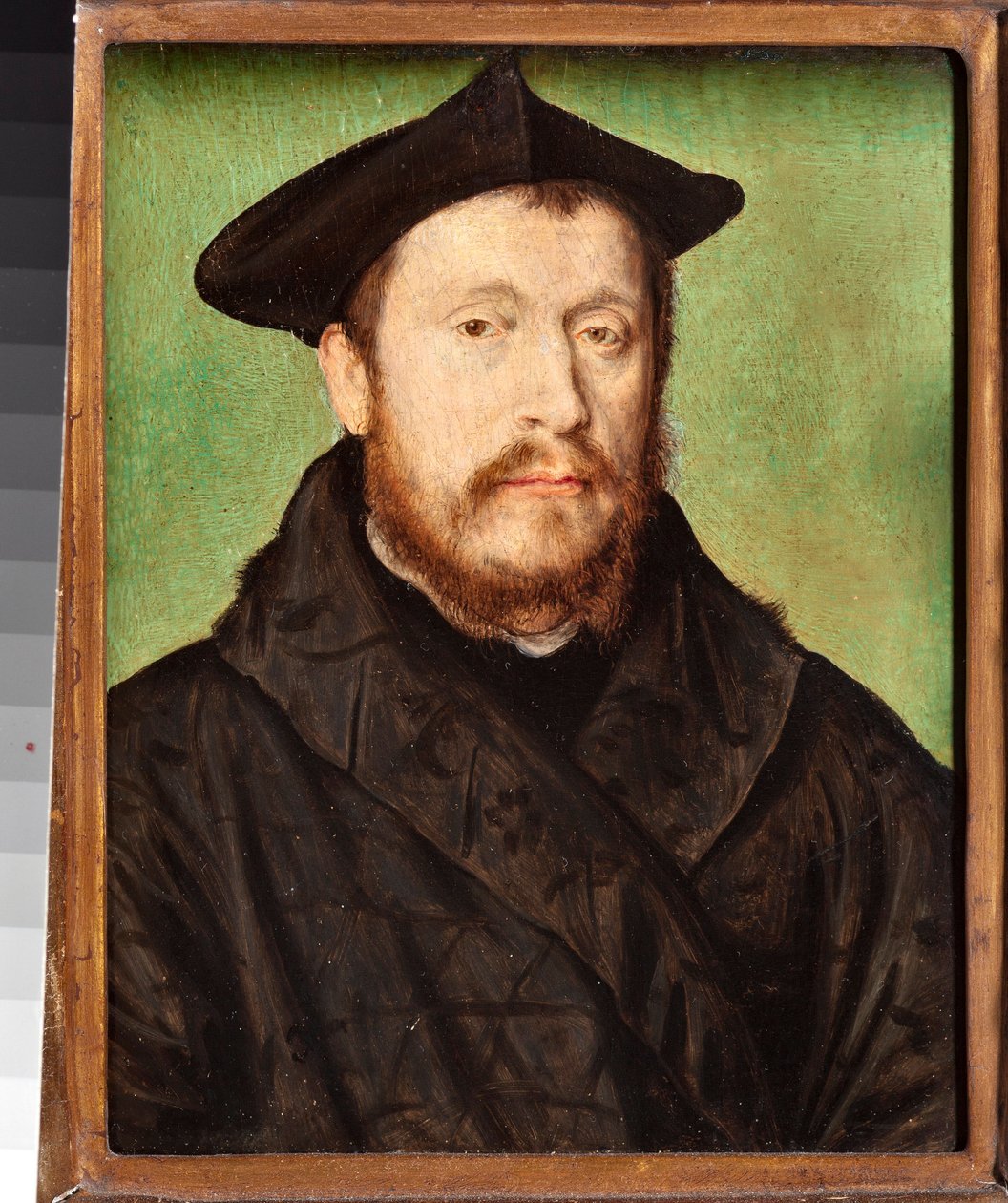 Portræt af en mand Maleri af Corneille de Lyon (1500-1575) af Corneille de Lyon