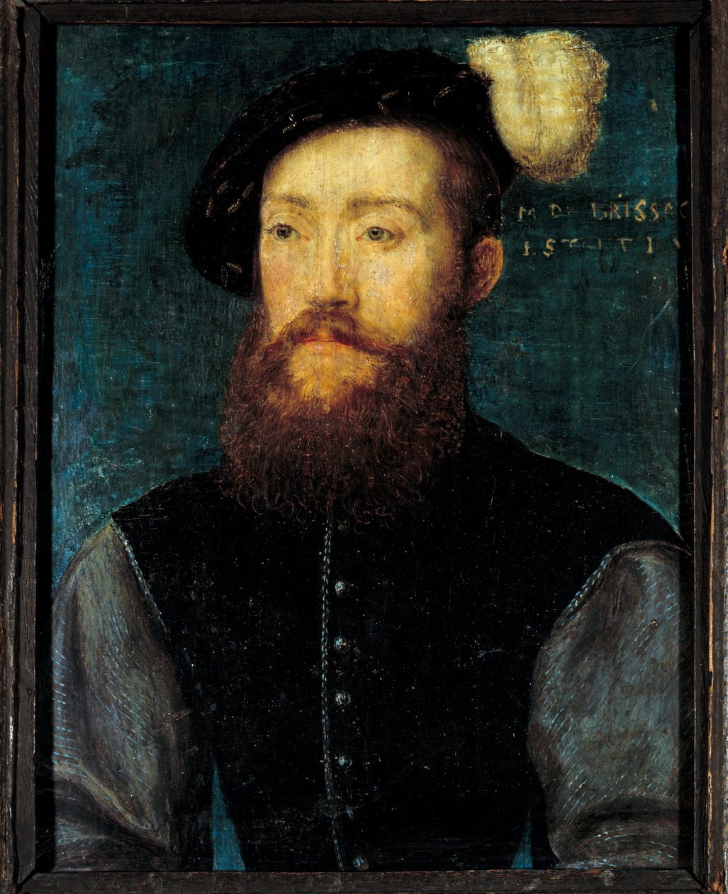 Portræt af Charles de Cosse, greve af Brissac (Cosse-Brissac) Træmaleri af Corneille De Lyon (Corneille de La Haye) (1500/1510-1574) af Corneille de la  Haye