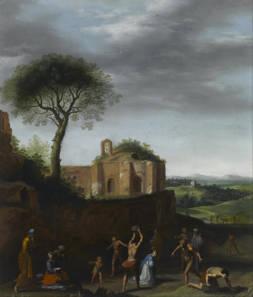 Den hellige Stefans martyrium af Cornelis van Poelenburch