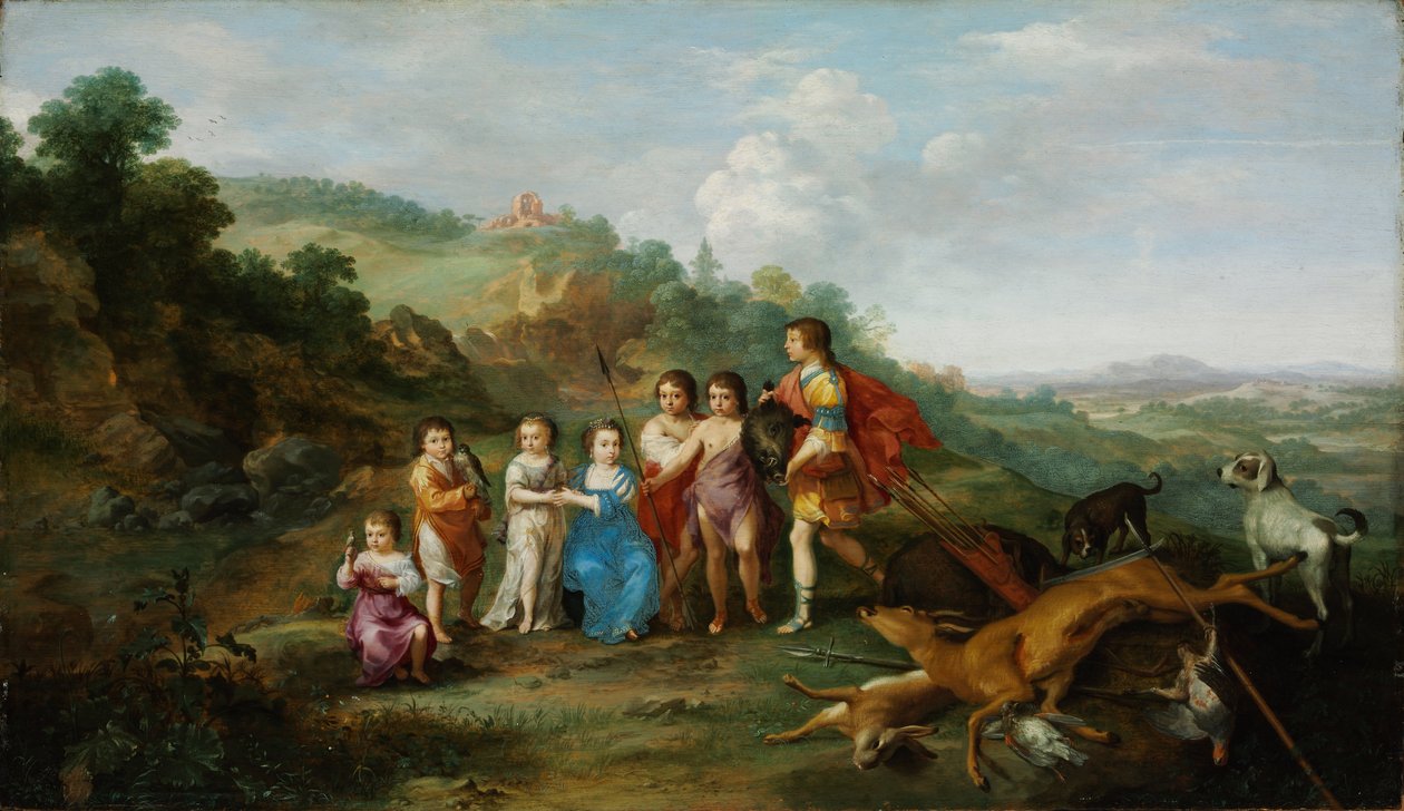 Winterkingens syv børn af Cornelis van Poelenburch