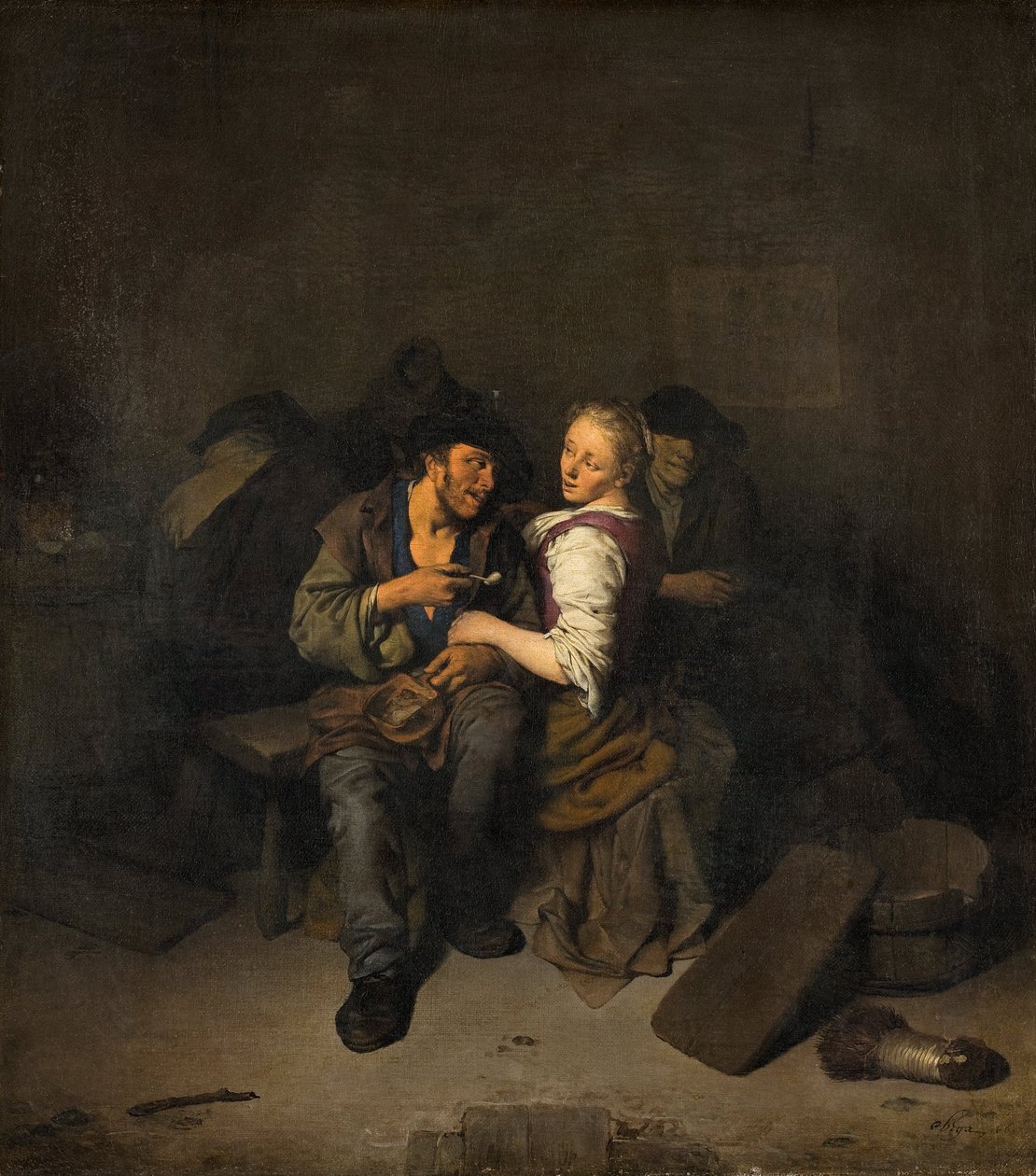 Ungt par i en kro af Cornelis Pietersz Bega