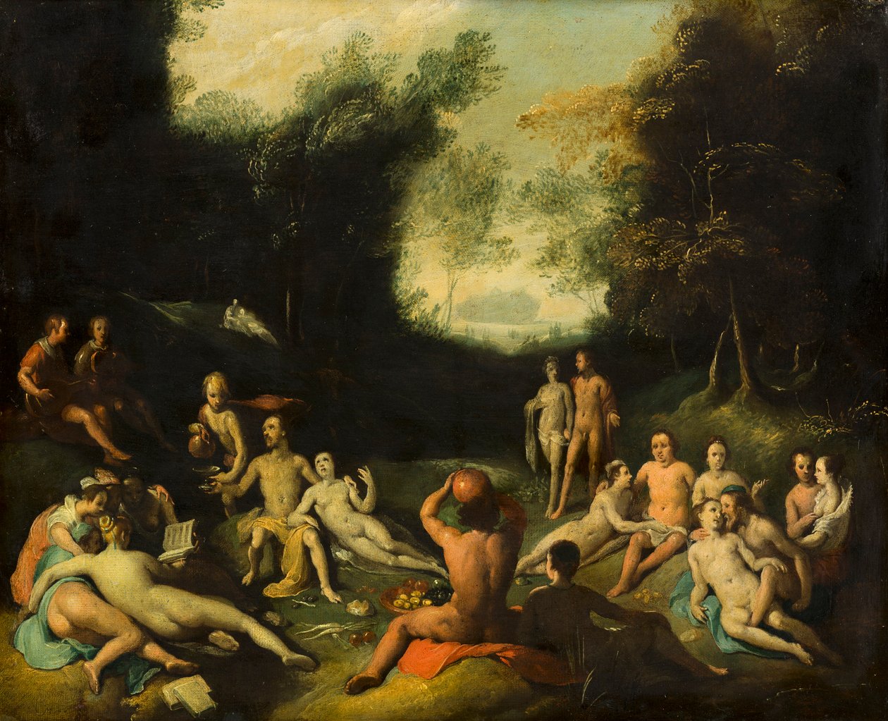 Menneskehedens fordærv før syndfloden af Cornelis Cornelisz. van Haarlem