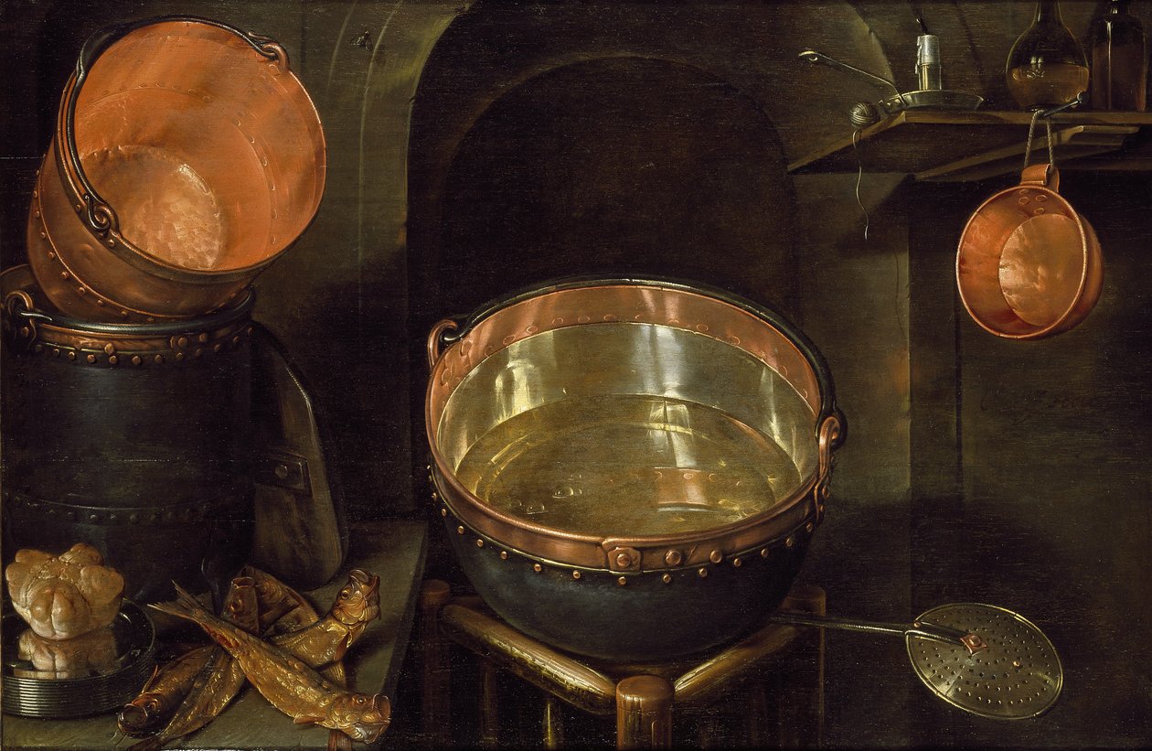Stilleben af køkkenredskaber, 1600-tallet af Cornelis Jacobsz